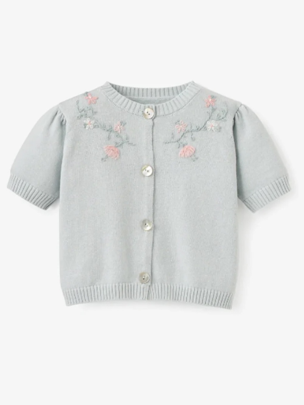 Elegant Baby Embroidered Flower Cardigan Sweater